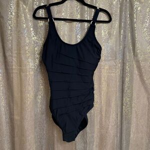 Calvin Klein Black Starburst One Piece Swimsuit Size 10